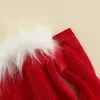 Robes de fille focusnorm 1-7y automne les enfants de Noël filles filles princesse robe épaule fourrure à manches longues en dentelle
