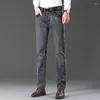 Męskie dżinsy Business swobodne luźne proste mody klasyczne niebieskie prace dżinsowe spodnie odzieży Rozmiar 28-40