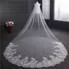 3 4 5 mètres blancs ivory Cathedral Wedding Veils Long Lace Edge Bridal Veil with peig accessoires de mariage Bride Veu Wedding Veil X0235Q