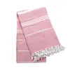 Towel Absorbent Easy Care Striped Cotton Turkish Sports Bath With Tassels Travel Gym Camping Sauna Beach Pool Blanket
