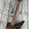 Guitarra elétrica irregular, adesivo de impressão de transferência de água, coleta ativa em Black EMG, feita de madeira importada, envio rápido