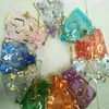 500pcs lot mélange coeur organza fête de mariage faveur sacs-cadeaux décoration sacs sachets 12x9cm307b