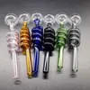 5.5inch Thick Pyrex Glass Oil Burner Pipes Colorful Tube Smoking Tobacco Dry Herb Water Hand Pipe Burning Handcraft Helix