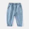 Trousers Denim Pants With A Comfortable Waist And Cotton For Small Medium-sized Children