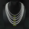 Partipris i lager 925 Sterling Silver Mossanite Tennis Chain 2mm-6,5 mm VVS Diamond Necklace Moissanite Tennis Chain