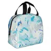 Dinkware Blue and White Lunch Box isolato con compartimenti riutilizzabili borse portatili per bambini picnic scuola