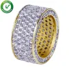 Hiphop sieraden heren goud ring ijs ringen micro pave kubieke zirkoon belofte diamant vinger ringen luxe designer merk personi237z