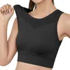 Kvinnors Shapers Women Sports Bras Strappy Padded Medium Support Yoga BH Workout Tops för 2x Comfort Cup