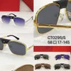 Lunettes de soleil pilotes de créateurs de marque d'aviation pour hommes femme en cuir surdimensionné grand cadre de luxe Hip Hop Carter Sun Glasses Male 187d