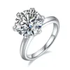 Cluster Anneaux Classic Six Claw 5CT D Color Moissanite 925 Silver Realine Engagement Ring For Women Wedding personnalisé Lettrage Luxury