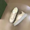 Berömda casual skor män kvinnor skärmare löpande sneakers italieny lyx låga toppar vit svart rutnät tryck kalvskinn plattformar designer andningsskor box eu 35-46