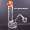 1PCS Shape criativo Hookahs Balanador de óleo de vidro Bongo Bong Tubs Reciclador de alta qualidade Bongo de coletor com o tubo de queimador de óleo do downstre para ferramentas de fumante