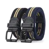 Belts Unisex Causal Canvas Belt High Quality Personalized Ins Style Versatile Pants Jeans Waistband Female Woven Stripe