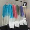 Pulls de femmes coréens Tie Dye Tricoted Gradient Primp Pullover Automne Men Fashion Trickitwear Sweater Streetwear Mâle Femmes Harajuku 2023