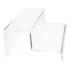 Placas decorativas Cabine acrílica Transparente Stand Stand Clear Riser Plataforma Stands para modelo artesanal figurando suporte