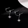 Ryggar örhängen 1st Punk Tassel Chain Crystal Star Clip Earring for Women Girl Fashion Ear Cuff Party Jewelry Gift Brincos E1068