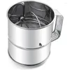 Baking Tools Flour Sifter Hand Crank Fine Mesh Screen Stainless Steel Strainer For Pastries Cupcakes Decorate Cakes Equipment