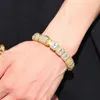13mm quadrado gelado de tênis dianão pulseiras cadeia Chain Cubic Zirconia Designer Diamond 14K Bracelete de ouro Jewelry307o