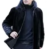 Giacche da uomo Autunno e inverno inverno in pelliccia invernale abbigliamento sottile coreano marrone soffice cappotto caldo casual giacca termica maschio esterno