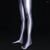 Женские леггинсы глянцевые серые женщины с высокой талией колготки трусики плюс фитнес -спортивные брюки для йоги йога брюки