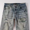 Amirj Jeans Lüks Tasarımcı Kot Patch Ünlülerle Aynı Stil Erkekler Stretch Pantolon Moda Marka Takım Amirs Jeans