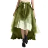 Kjolar bp steampunk retro viktoriansk lolita punk kvinna kläder elegant vintage rufsled lång snörning öppen kjol damer casual mode