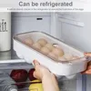 Kitchen Storage 16 Grid Plastic Egg Box Refrigerator Cabinet Non-slip Container Organizer Rack Clear