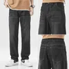 Herren Jeans Frühlings Sommer Herren Mode Jeanshose Männer Mid-T-Taisten gerade elastische Markenhosen atmungsaktive Hose