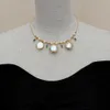 Yygem Gold plaqué naturel Cultured Blanc Perle Potato Pearl CZ Pave Choker Charm Collier 15 "231222