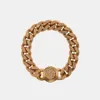 Medusa Big Golden Chain Bracelet 18K Gold Gold Prass Luxury Brad