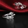 Ryggar örhängen 925 Sterling Silver Pretty Heart Crystal for Women Romantic Ear Buckle Party Wedding Jewel Christmas Gifts