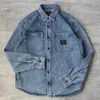 Lavage épais lourd rétro do à l'ancienne multipocked lâche doublepocket à manche en jean denim à longs veste homme 231222