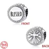 925 Sterling Silver Dangle Charm New Bible Cross Angel Jesus Boge Bead Fit Pando Charms Bransoletka DIY Akcesoria biżuterii