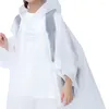 Rainquette de pluies extérieures Reutilisables Mabillement de pluie avec un équipement de capuche à cordon épaissis pour les filles de 6-12 ans