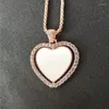 Collane a pendente Sublimazione Blank Big Heart I pendenti a due lati possono rotore 30pc/lotto