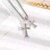 CH Designer Cross Pendant Necklace Chromes Instagram Diamond Studded dubbel rostfritt stål Hip-Hop Men's Women's Sweater Heart Chain Lover Gift Luxury Fashion KO67