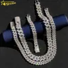 Luxe ontwerp 18 mm Moissanite Jewelry 925 Sterling Silver Hip Hop Iced Out Baguette Diamond VVS Cuban Link Chain