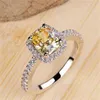 Silberringe für Ganzsteife für Frauen Braut Hochzeit Anelli Trendy Schmuck Engagement Weißgold Farbe Anillos Mujer204f