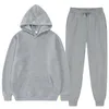 Herrspår och kvinnors Pure Cotton Sportswear Sports Pants Set Outdoor Running Par Hoodie S-XXX