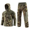 Outdoor Hoody Polar Fleece Anzug Jacke Hose Set Jagd Aufnahme Airsoft Gear Bekleidung Taktische Camo-Mantelkampfkleidung Tarnung NO05-239