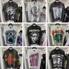 Hellstar Shirt Designer T Shirts Camiseta gráfica Ropa Ropa Hipster Vintage Tela lavada Calle Graffiti Estilo Cracking Patrón geométrico Alto Peso 7L6B