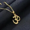 Colar de pingente colar hindu budista aum om hinduísmo yoga Índia jóias vintage homens mulheres bijoux274f