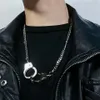 Huanzhi vintage punk handbojor pendell länk klassisk hip hop silver färg enkel stil par halsband för män smycken262w