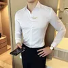 Herren lässige Shirts Koreaner Modebrief bestickter Hemd Männer Business formelles Kleid Langarm Slim Fit Social Party Tuxedo Bluse