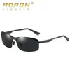 Aoron semi-rimless mens polariserade solglasögon förare solglasögon män, aluminium magnesium ram solglasögon UV-skydd