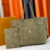 女性のレザーのデザイナートートバッグ2PCセットバッグレディースラグリーズハンドバッグ大きなトートショッピングバッグ小さなジッパー財布のデザイナーショルダーバッグ