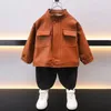 Jackets Spring Boys Pu Leather Jacket Outerwear voor peuter babykleding ritssluiting jas kinderen outfits kinderen