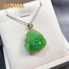 Goud met Zuid -Afrikaanse diamanten hetian Jasper Charms Hotan Jade Nephrite Apple Green Boeddha hanger