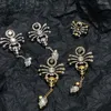 Stud Earrings Retro Personality Exaggerated Baroque Pearl Spider Earring Set