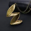 Pendant Necklaces GDHY Bronze Carving Flower Put Po Necklace Box Three Open Ellipse For Lovers Women Anniversary Jewellery